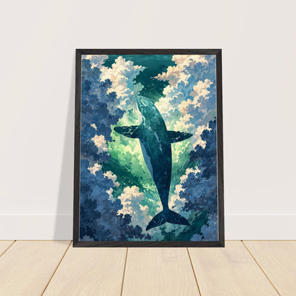 Affiche Aquarelle Imaginaire encadrée, cadre bois (vue 5)