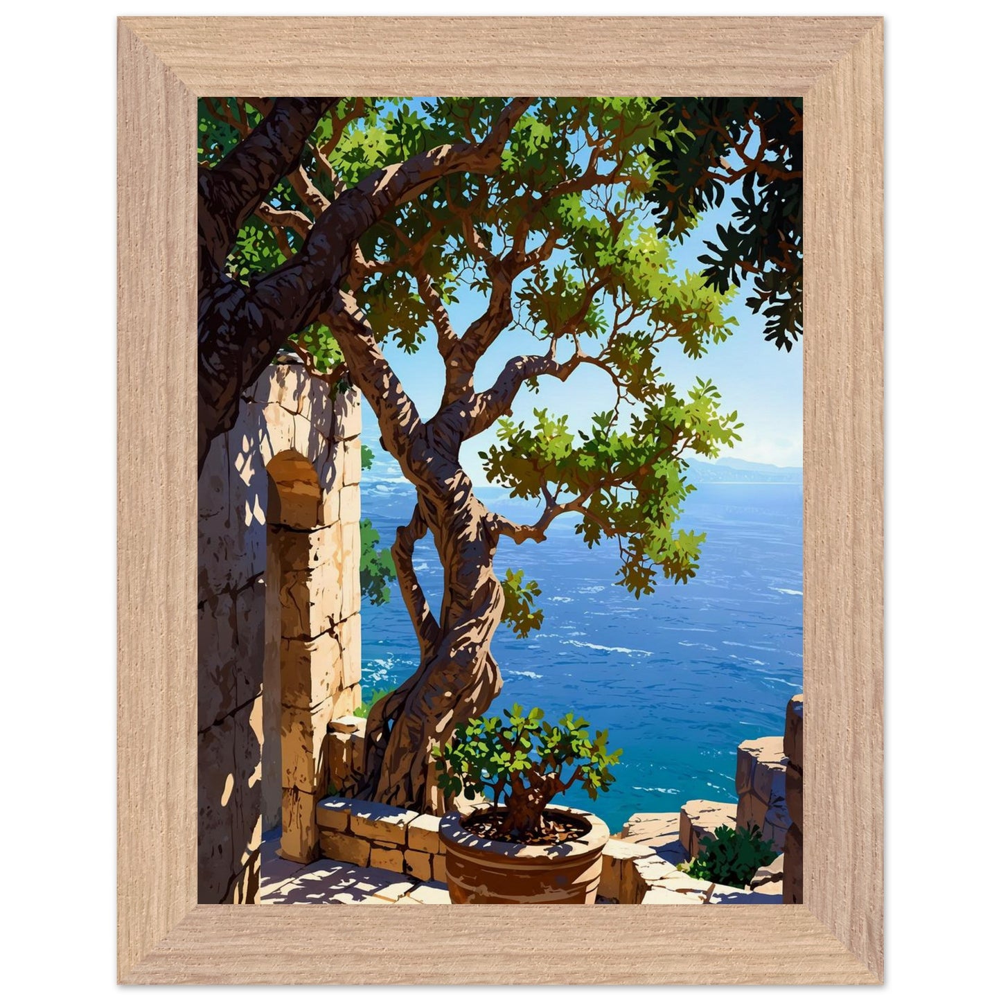 Affiche illustrée Figuier ancien Encadrée — poster rétro, impression beaux-arts 250g