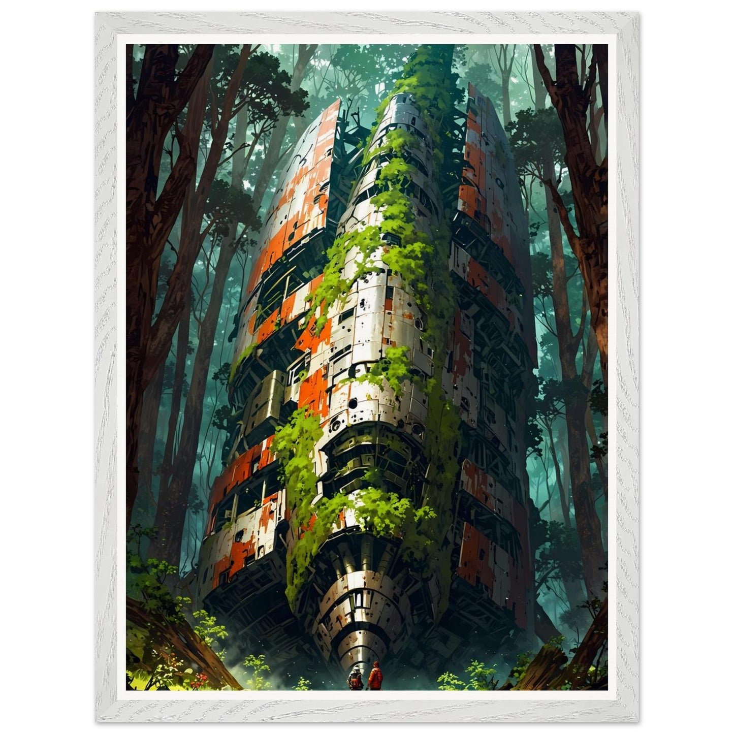 Affiche illustrée Vaisseau de métal Encadrée — poster rétro, impression beaux-arts 250g
