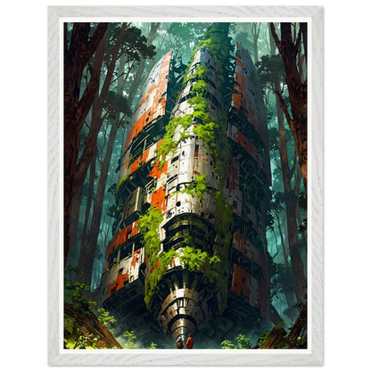 Affiche illustrée Vaisseau de métal Encadrée — poster rétro, impression beaux-arts 250g