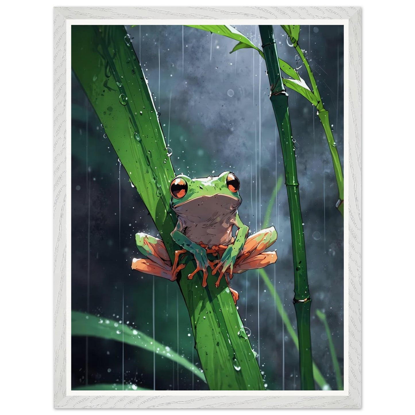Affiche illustrée Bambouseraie Encadrée — poster rétro, impression beaux-arts 250g