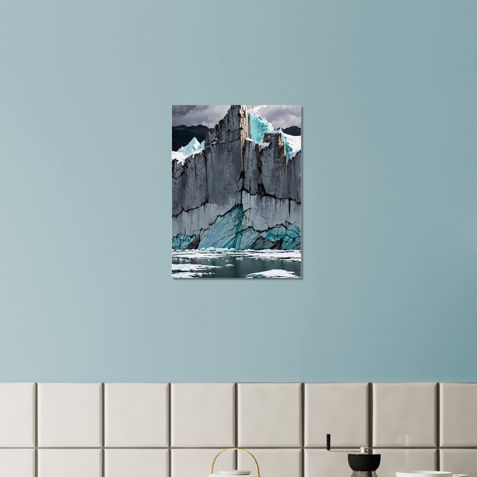 Affiche Glacier Bleu, mise en situation dans un intérieur