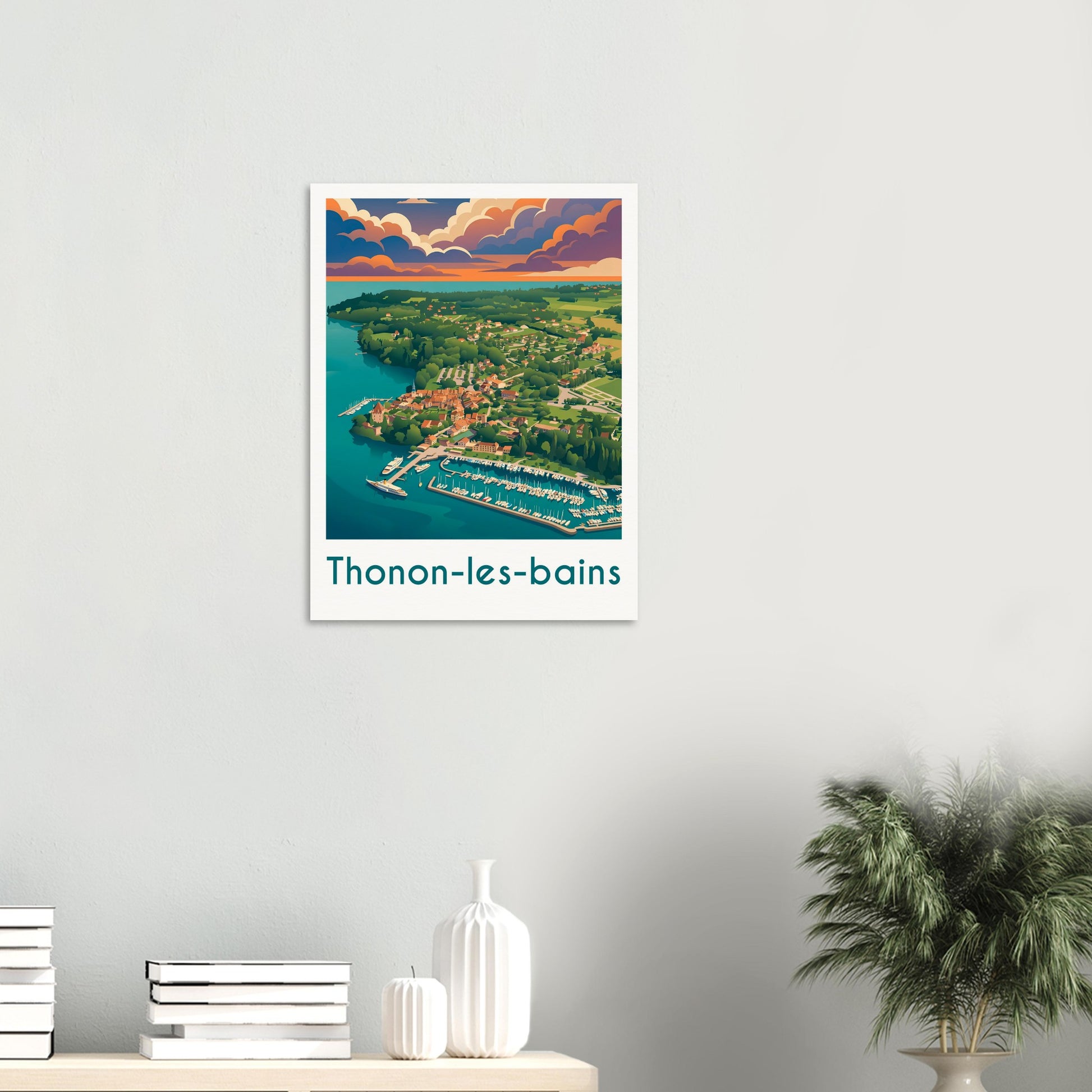 Affiche Thonon-les-Bains, mise en situation dans un intérieur