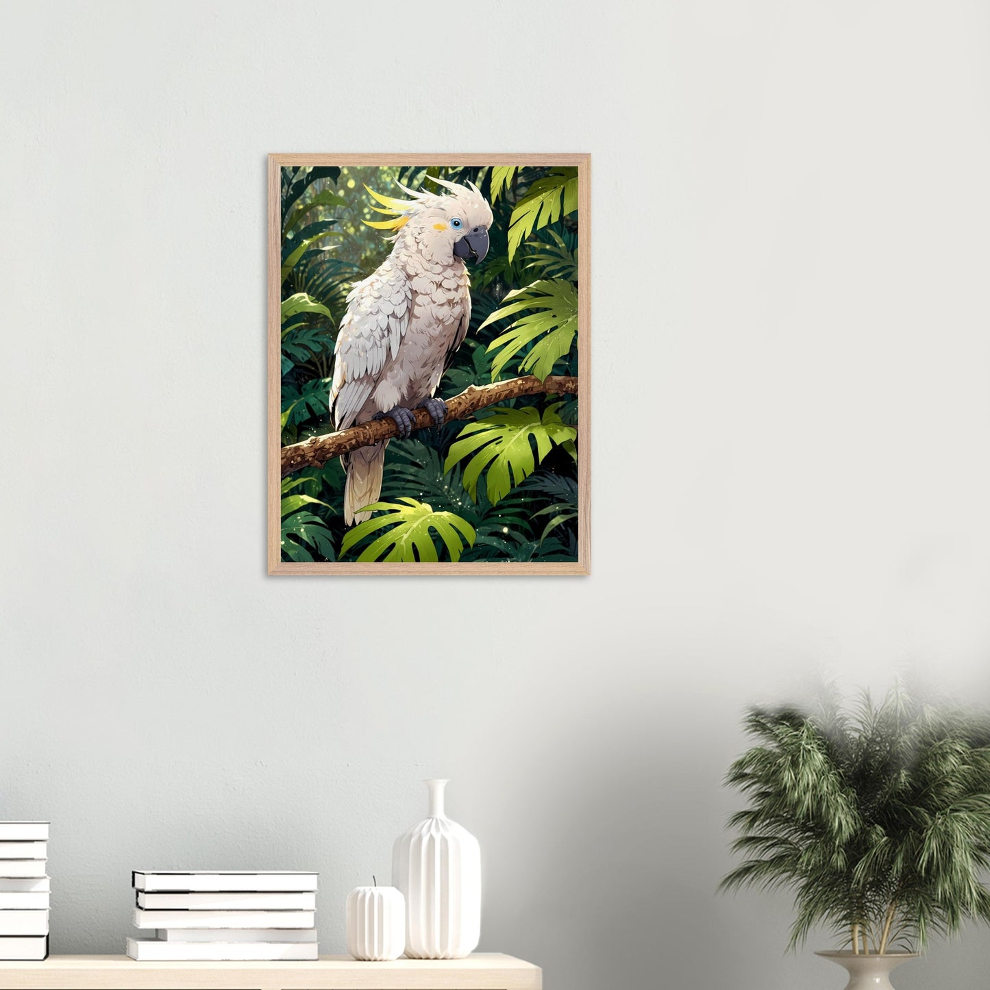 Affiche Cacatoès Blanc encadrée, cadre bois (vue 4)