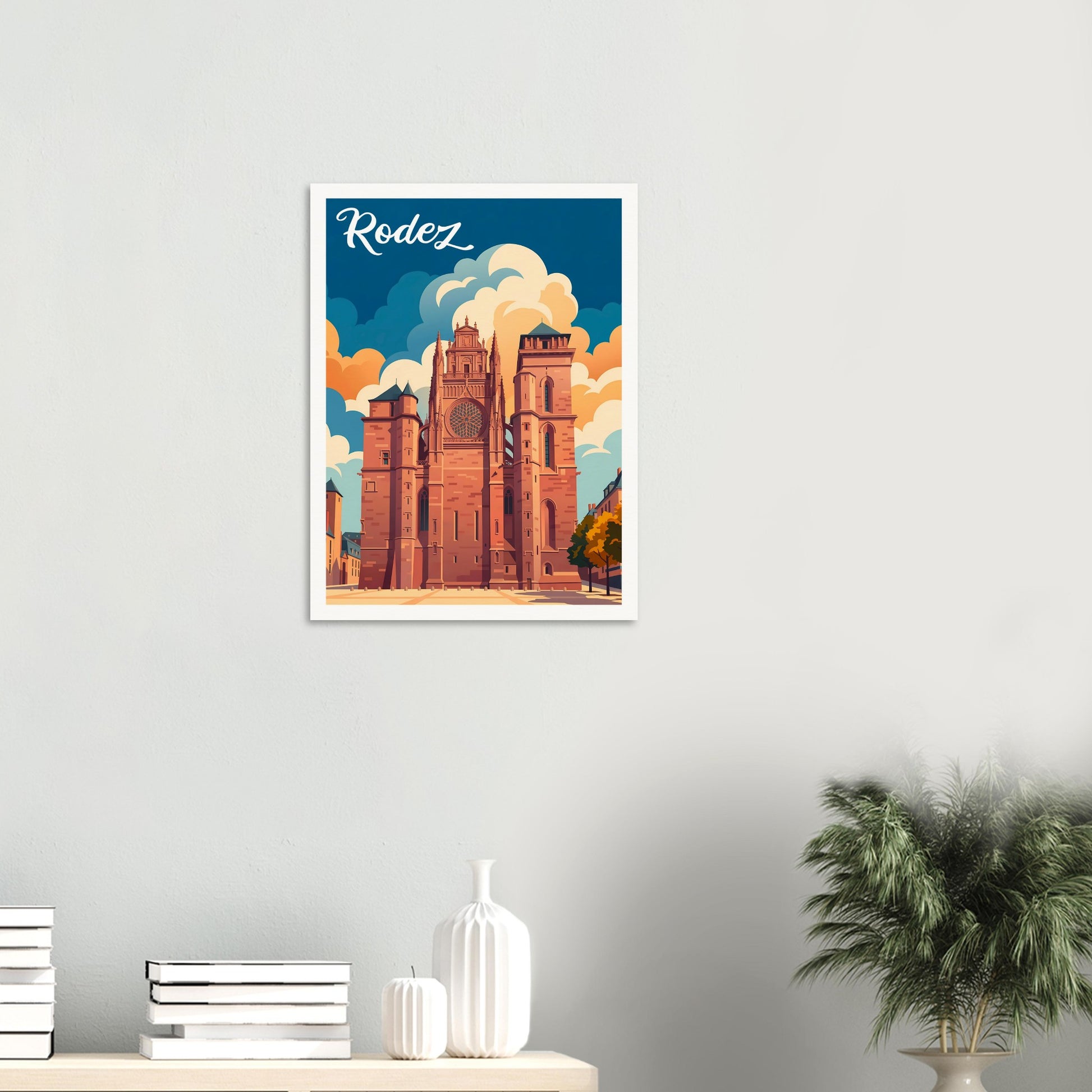 Affiche Rodez, mise en situation dans un intérieur (vue 2)