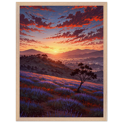Affiche Champ de Lavande encadrée, cadre bois (vue 6)