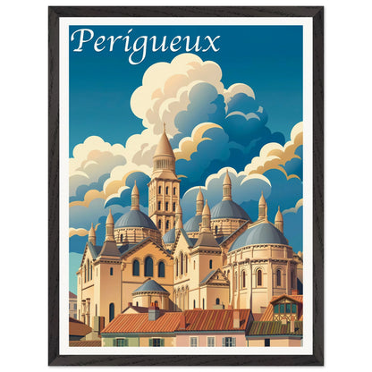 Affiche Périgueux encadrée, cadre bois (vue 3)
