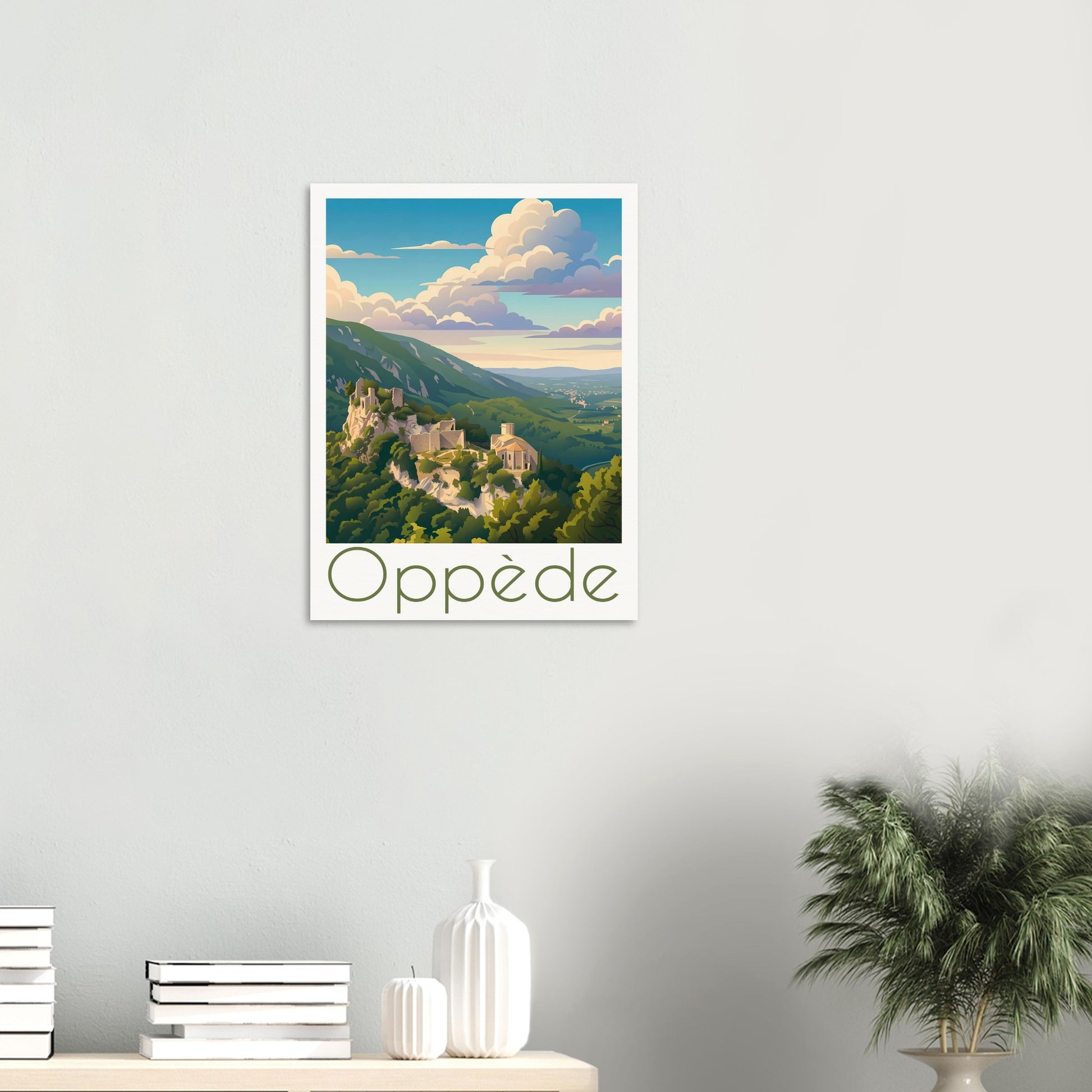 Affiche Oppède, mise en situation dans un intérieur