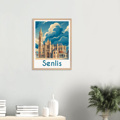 Affiche Senlis encadrée, cadre bois (vue 6)
