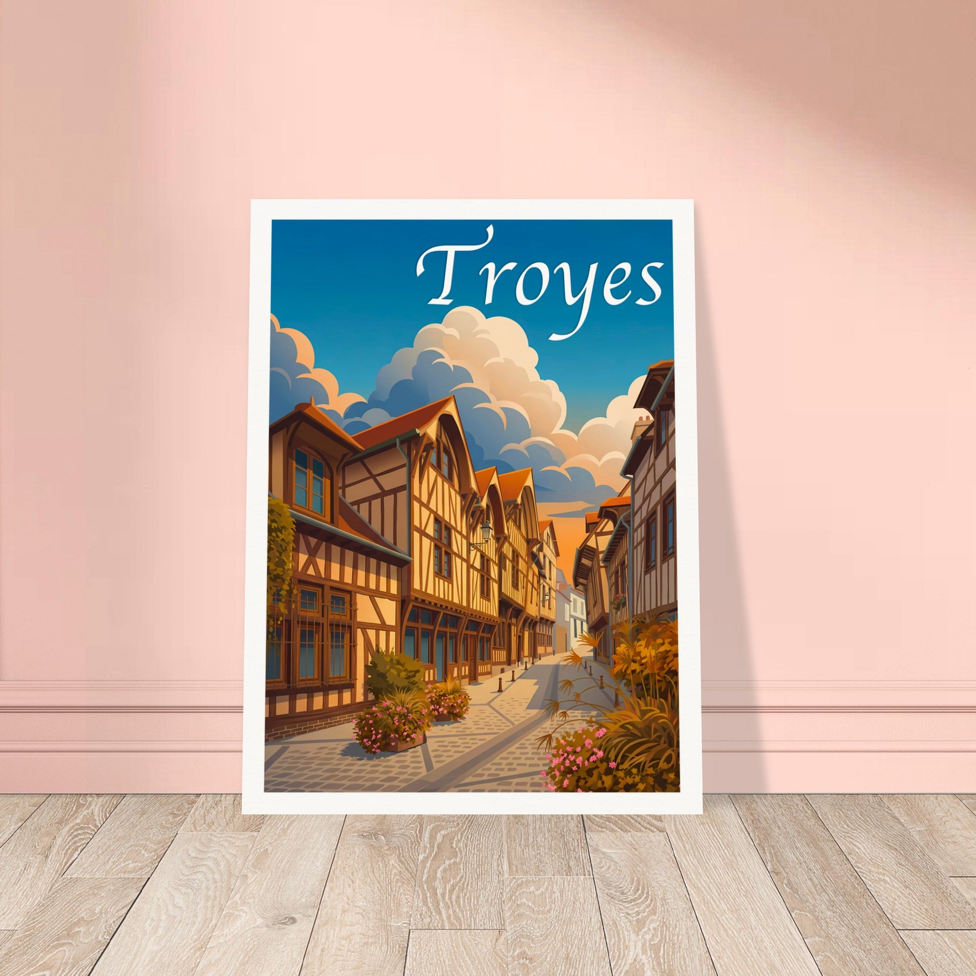 Affiche Troyes, mise en situation dans un intérieur (vue 2)