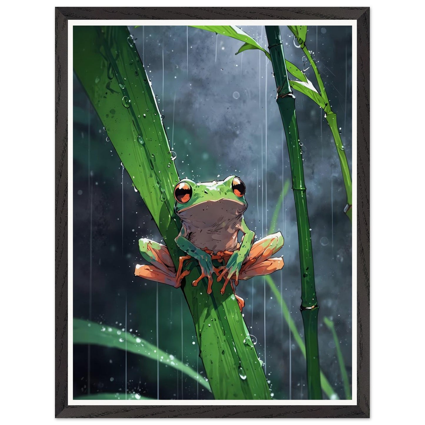 Affiche illustrée Bambouseraie Encadrée — poster rétro, impression beaux-arts 250g