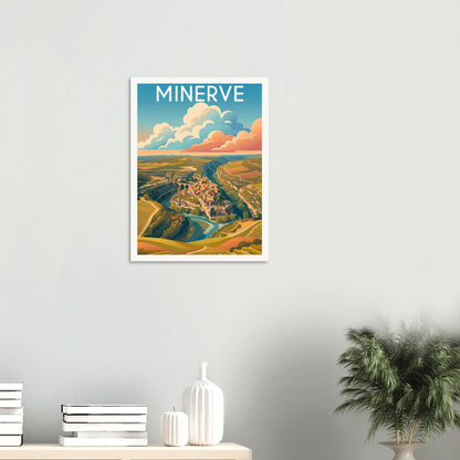 Affiche Minerve, mise en situation dans un intérieur