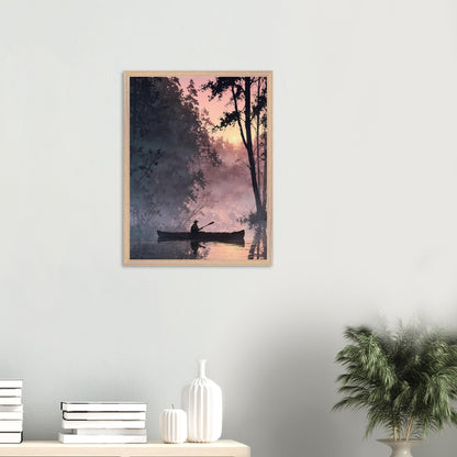 Affiche Pêcheur encadrée, cadre bois (vue 5)