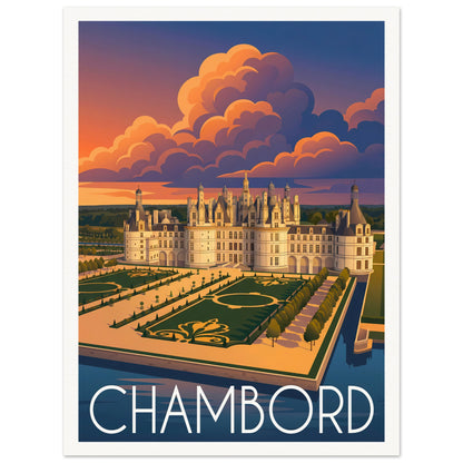 Affiche illustrée Chambord — poster rétro, impression beaux-arts 250g