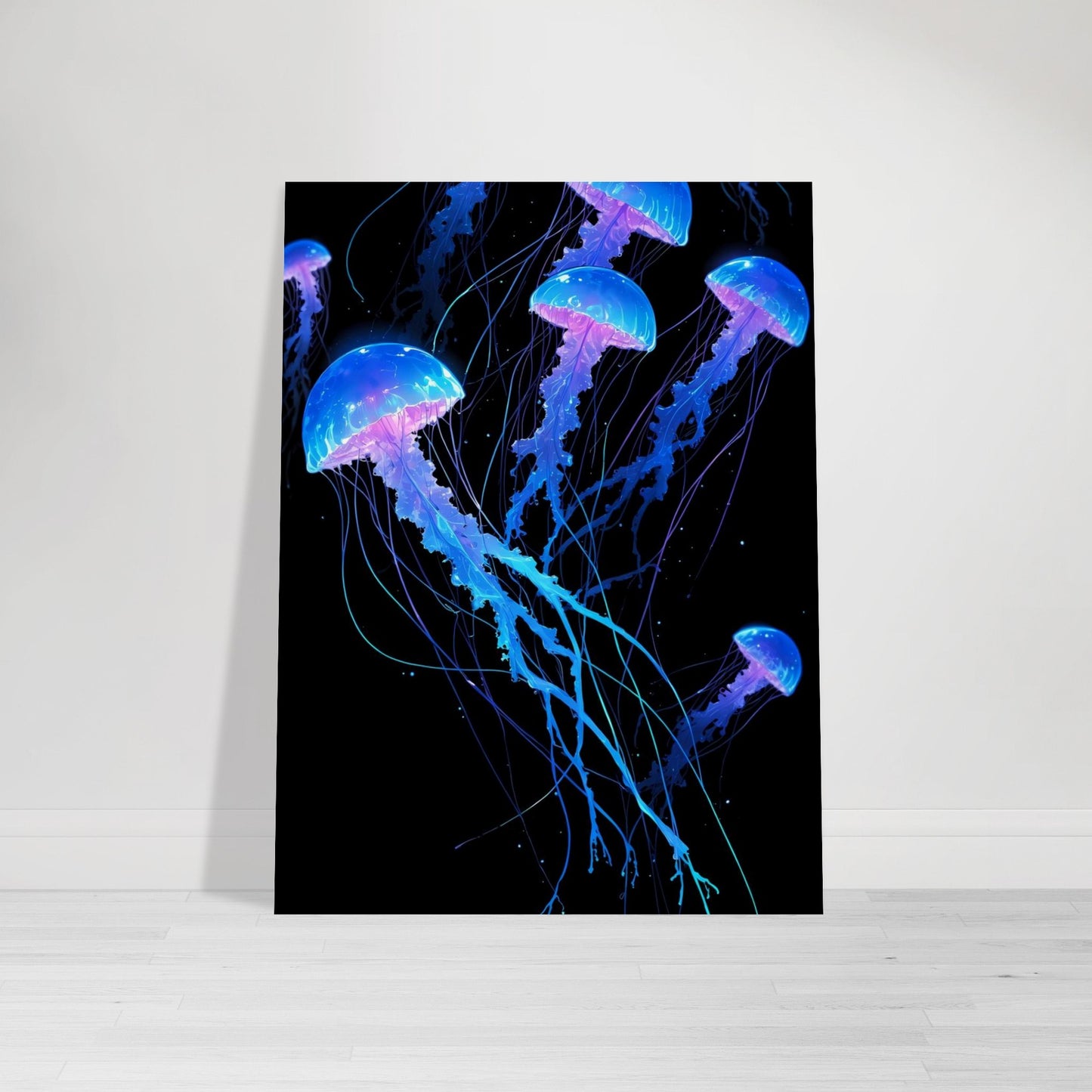 Affiche Méduse Lumineuse, mise en situation dans un intérieur