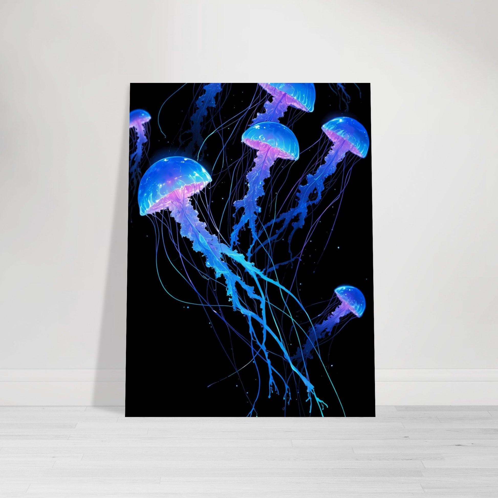 Affiche Méduse Lumineuse, mise en situation dans un intérieur