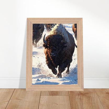 Affiche Bison encadrée, cadre bois (vue 4)