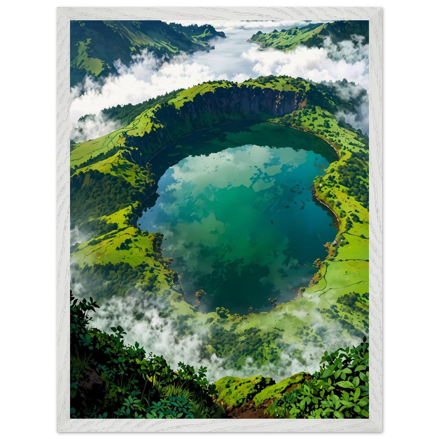 Affiche Paysage des Açores encadrée, cadre bois (vue 4)