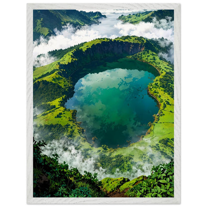 Affiche Paysage des Açores encadrée, cadre bois (vue 4)