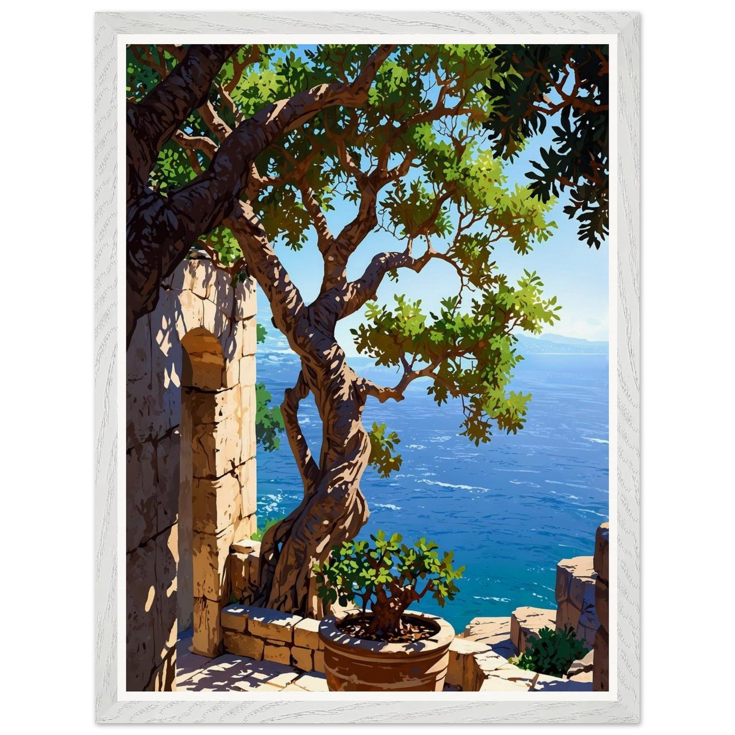 Affiche illustrée Figuier ancien Encadrée — poster rétro, impression beaux-arts 250g