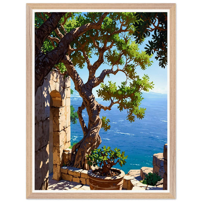 Affiche illustrée Figuier ancien Encadrée — poster rétro, impression beaux-arts 250g