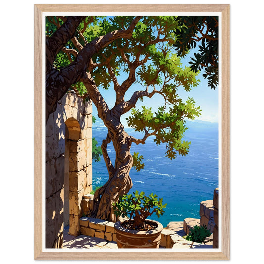 Affiche illustrée Figuier ancien Encadrée — poster rétro, impression beaux-arts 250g