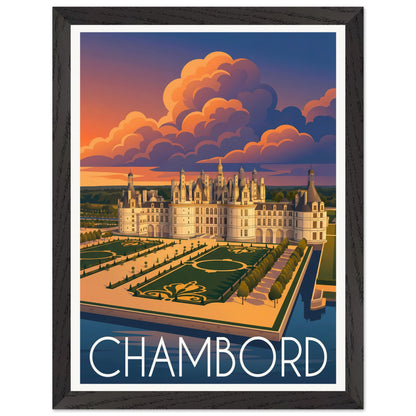 Affiche Chambord encadrée, cadre bois (vue 2)