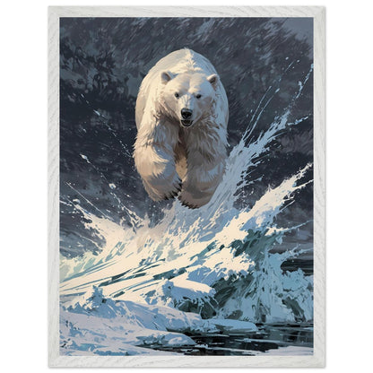 Affiche Ours Polaire encadrée, cadre bois (vue 2)