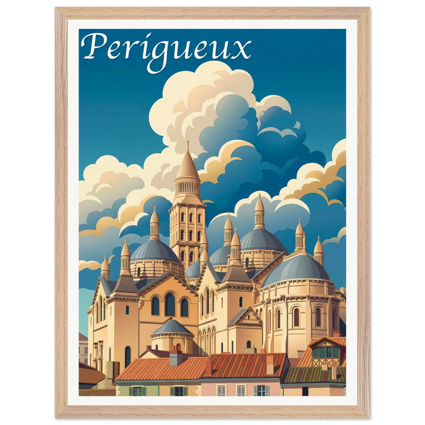 Affiche Périgueux encadrée, cadre bois (vue 5)
