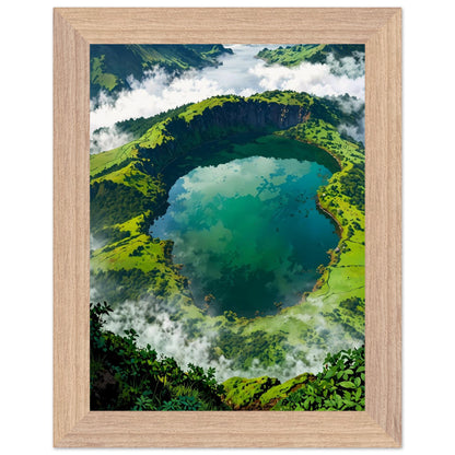 Affiche Paysage des Açores encadrée, cadre bois (vue 2)