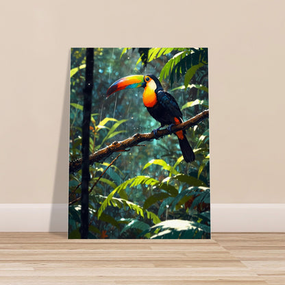 Affiche Toucan à Carène, mise en situation dans un intérieur