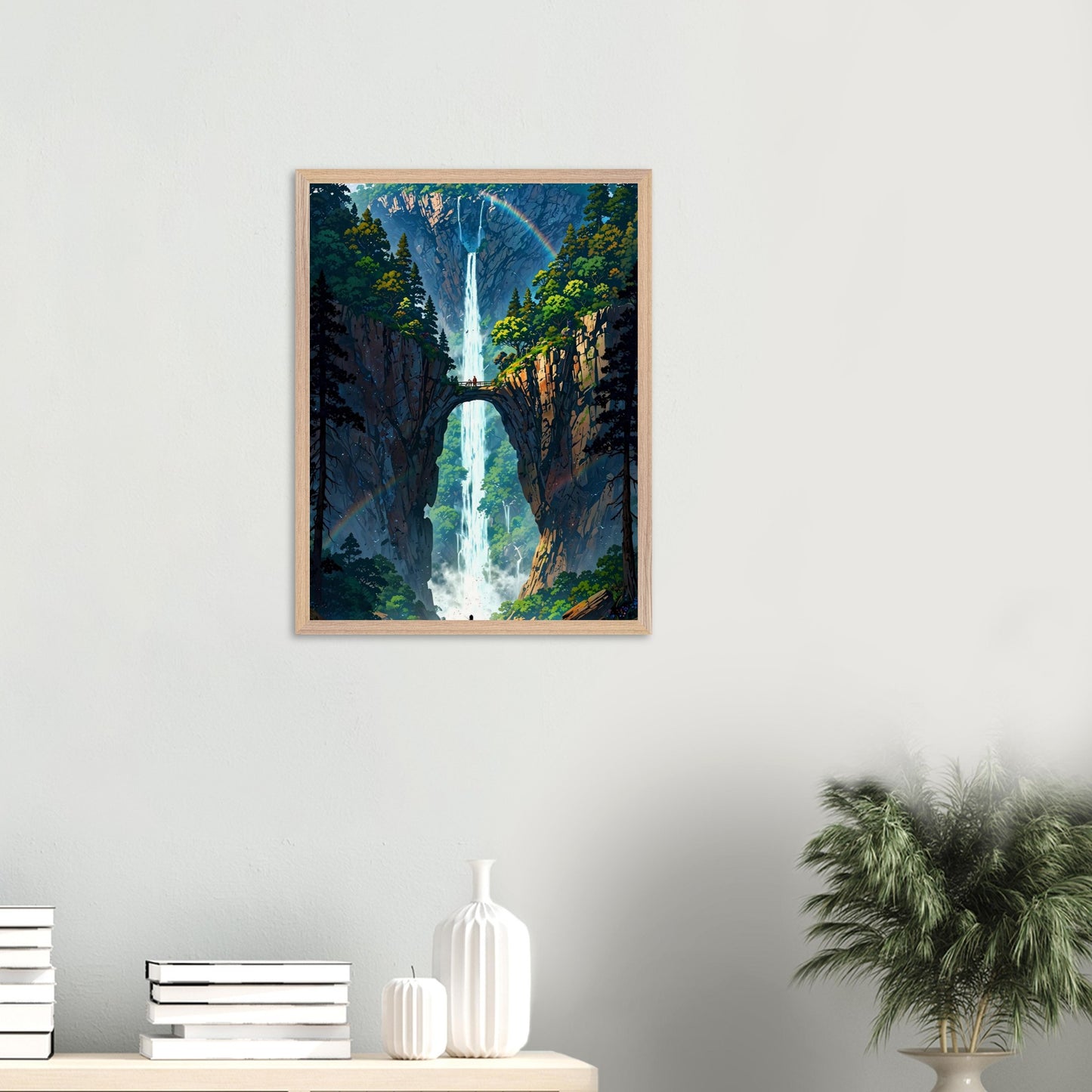 Affiche Île Flottante encadrée, cadre bois (vue 3)