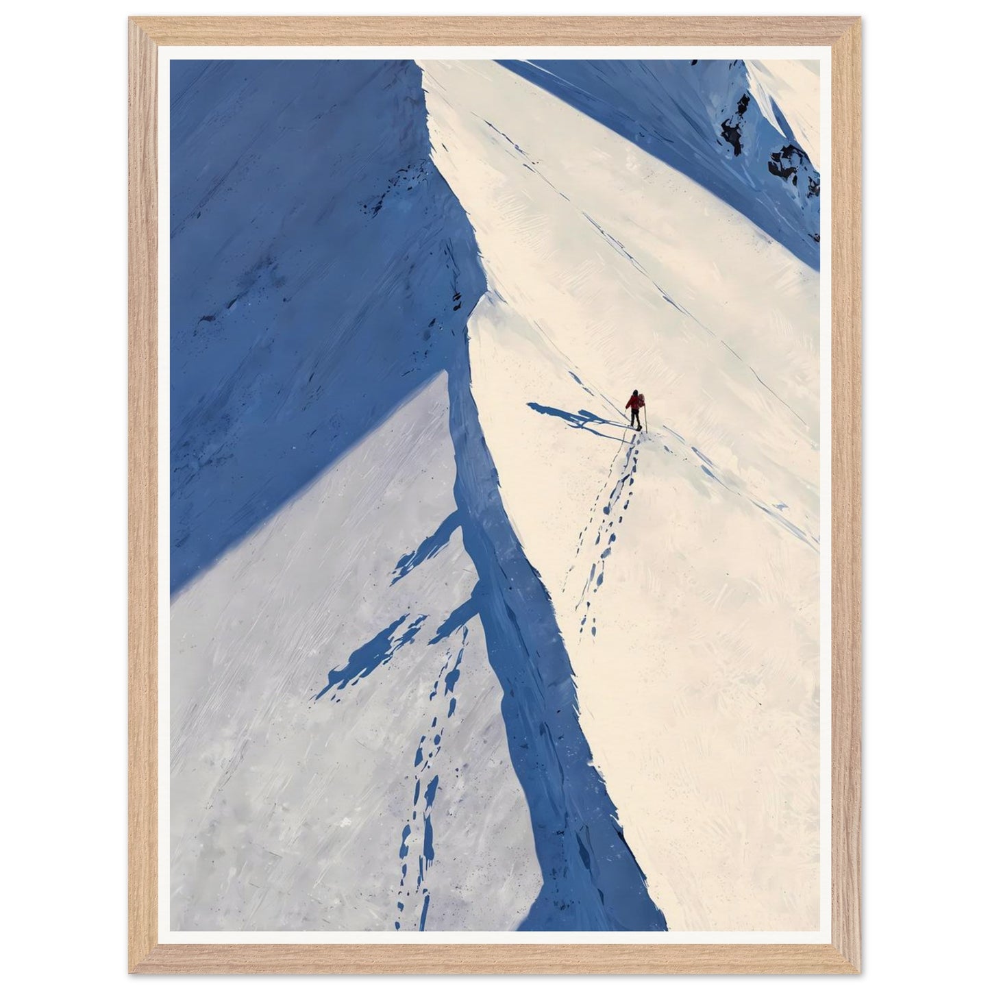 Affiche illustrée Coureur de montagne Encadrée — poster rétro, impression beaux-arts 250g