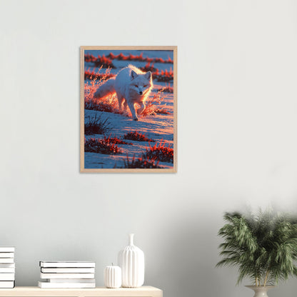Affiche Renard Arctique encadrée, cadre bois (vue 5)