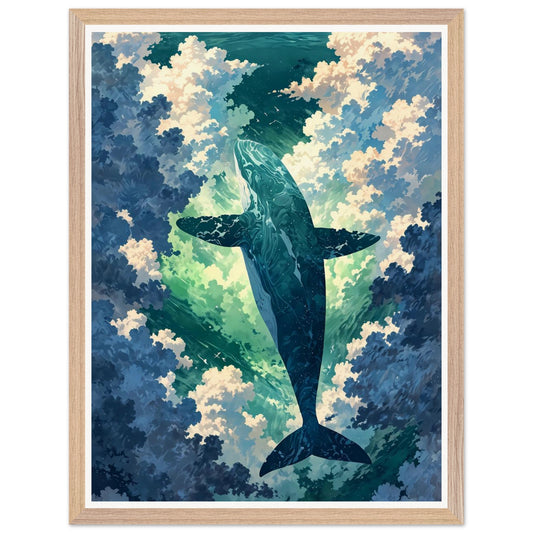 Affiche illustrée Aquarelle imaginaire Encadrée — poster rétro, impression beaux-arts 250g
