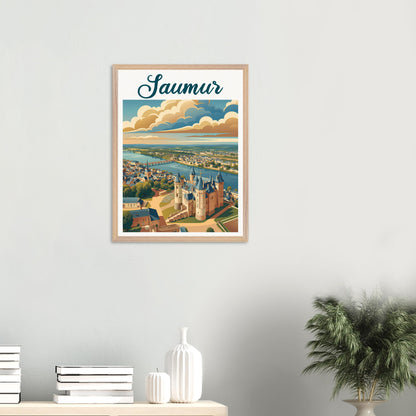 Affiche Saumur encadrée, cadre bois (vue 5)
