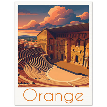 Affiche illustrée Orange — poster rétro, impression beaux-arts 250g