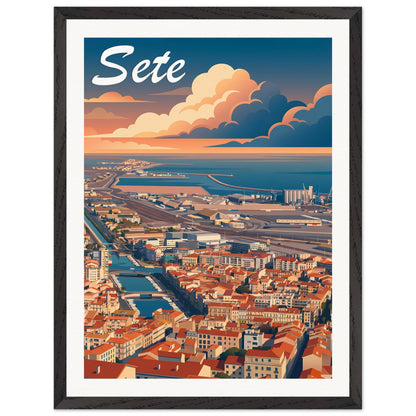 Affiche illustrée Sete — poster rétro, impression beaux-arts 250g