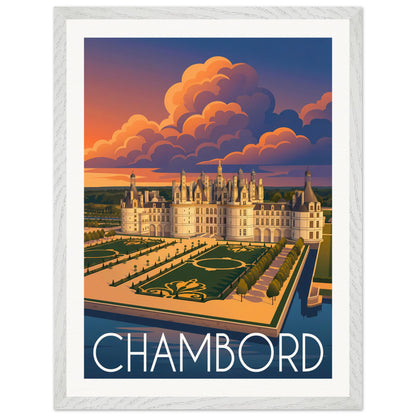 Affiche illustrée Chambord — poster rétro, impression beaux-arts 250g