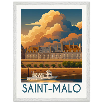 Affiche illustrée Saint-Malo — poster rétro, impression beaux-arts 250g