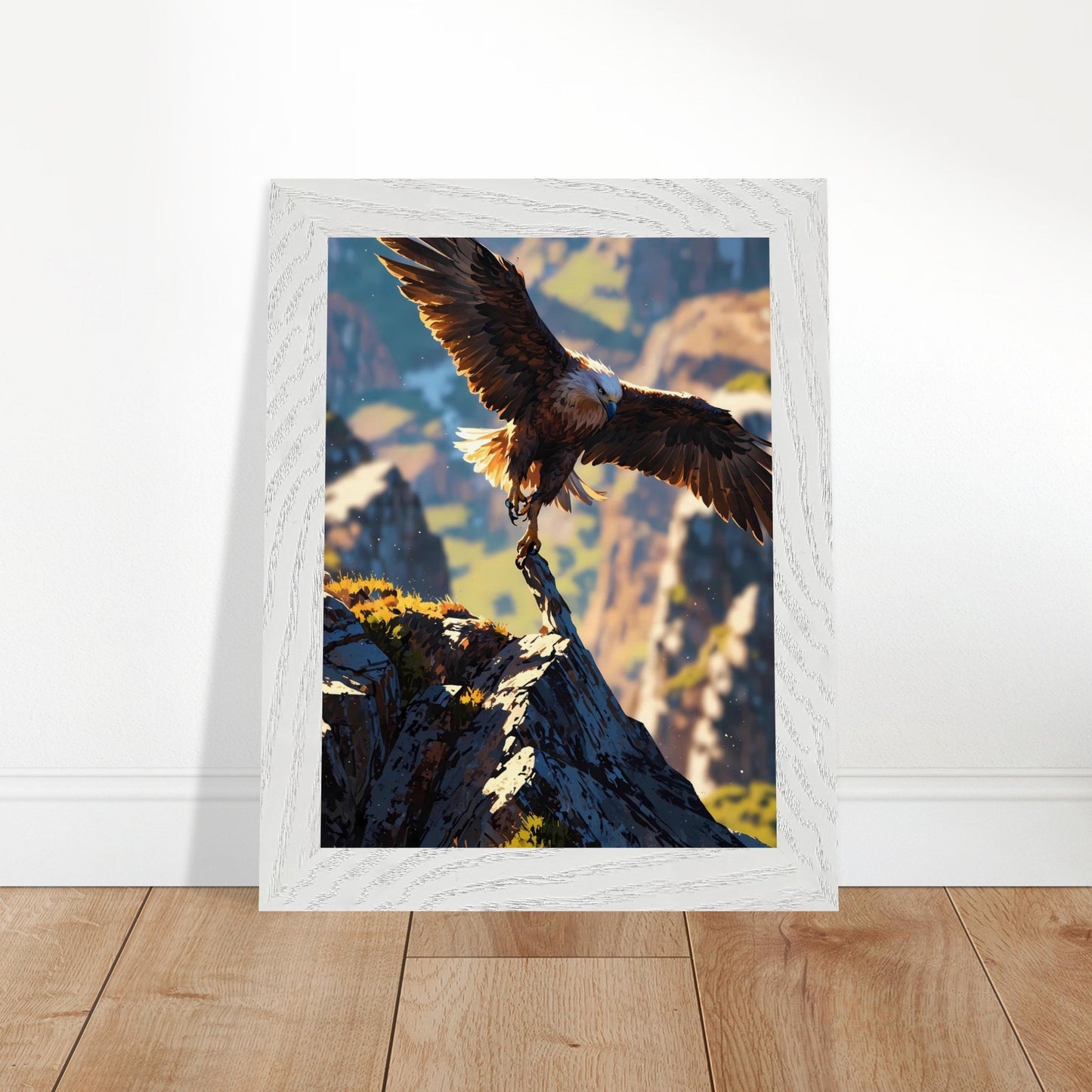 Affiche Aigle royal Encadrée, cadre blanc 15x20 cm