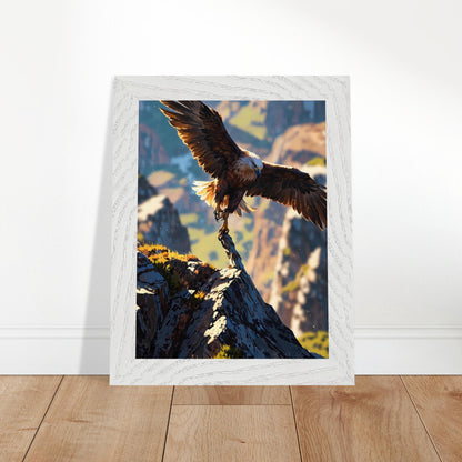Affiche Aigle royal Encadrée, cadre blanc 15x20 cm