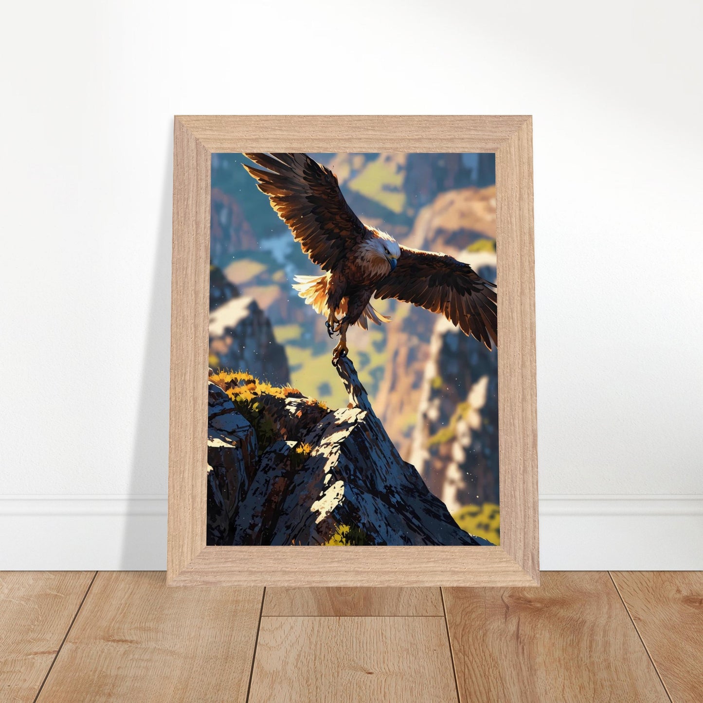 Affiche Aigle royal Encadrée, cadre bois 15x20 cm