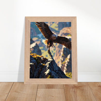Affiche Aigle royal Encadrée, cadre bois 15x20 cm