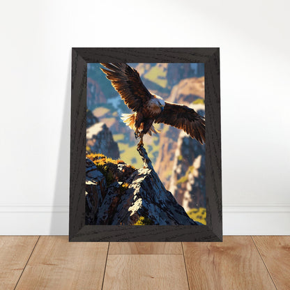 Affiche Aigle royal Encadrée, cadre noir 15x20 cm