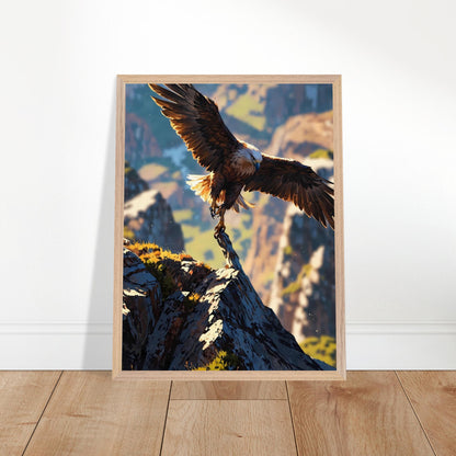 Affiche Aigle royal Encadrée, cadre bois 45x60 cm