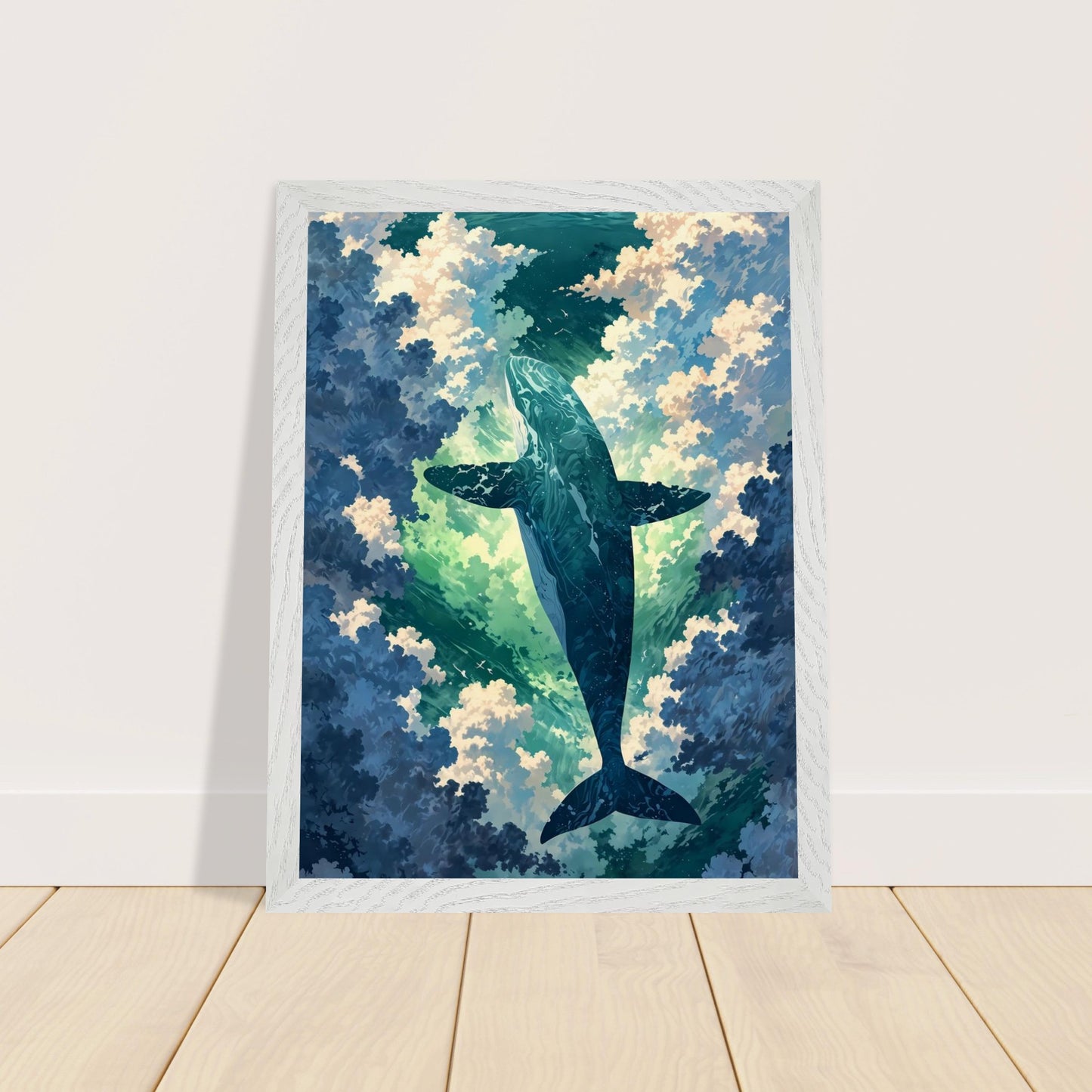 Affiche Aquarelle imaginaire Encadrée, cadre blanc 30x40 cm