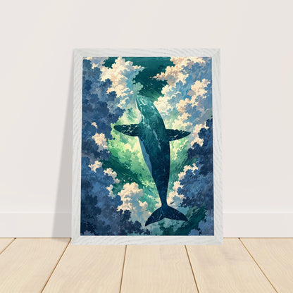 Affiche Aquarelle imaginaire Encadrée, cadre blanc 30x40 cm