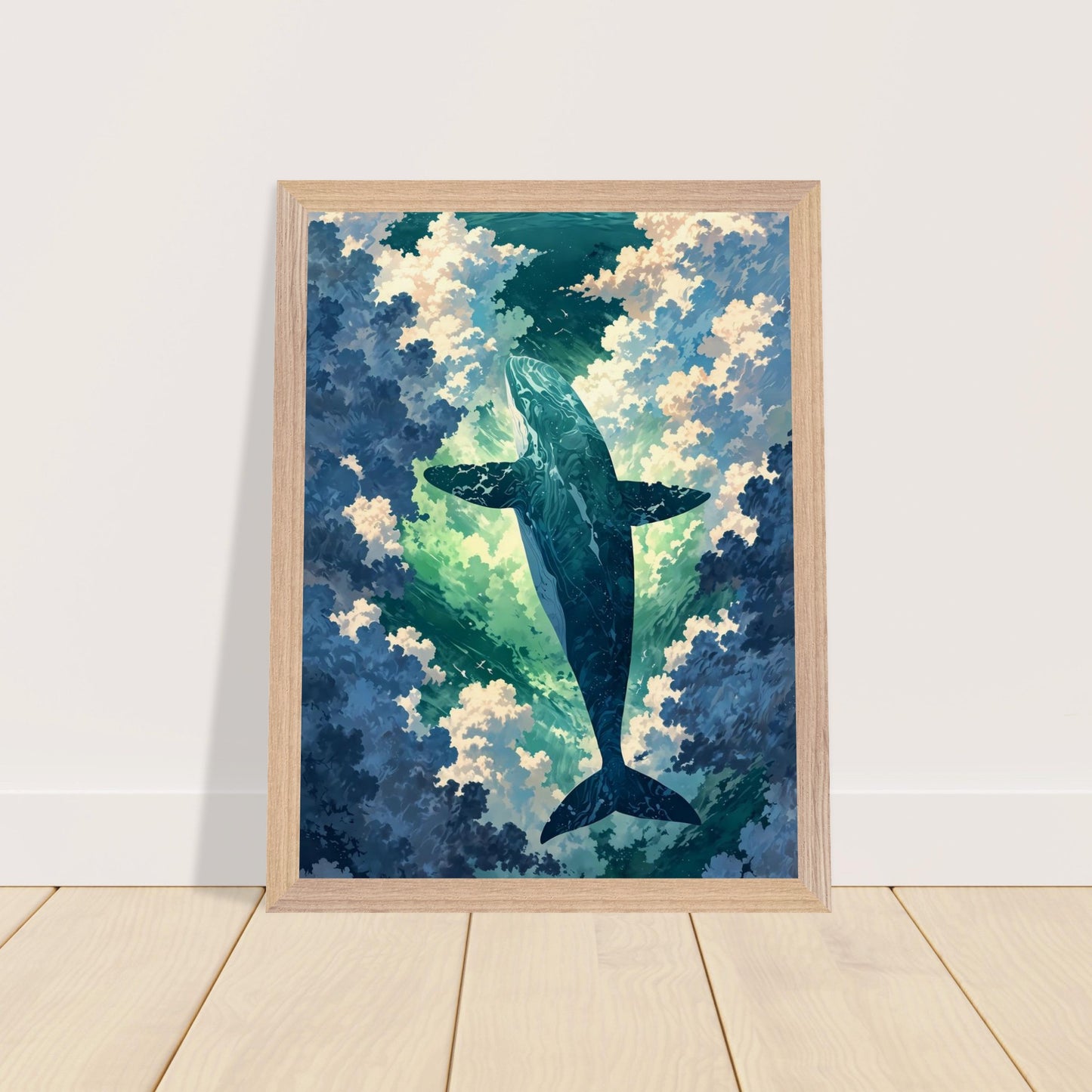 Affiche Aquarelle imaginaire Encadrée, cadre bois 30x40 cm
