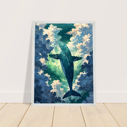 Affiche Aquarelle imaginaire Encadrée, cadre blanc 45x60 cm